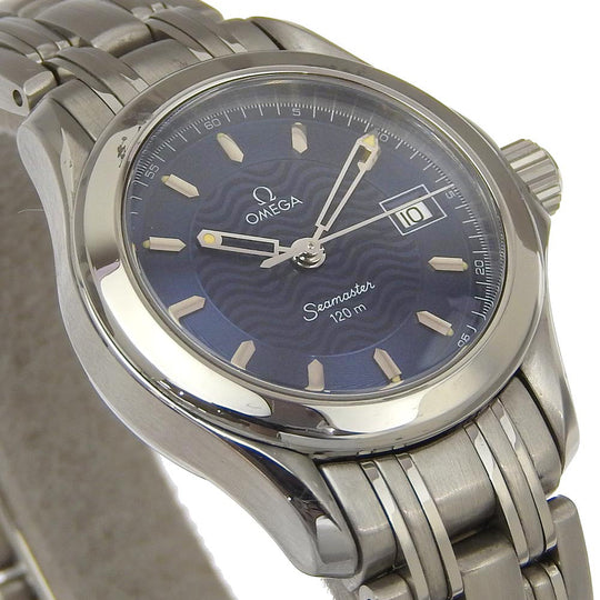 OMEGA Watches Quartz 2501.89 Stainless Steel Navy 20th Anniversary Model 80/500 Jack Mayol Seamaster120 Navy dial Women Used Authentic