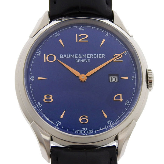 Baume & Mercier Watches Quartz M0A10420 Stainless Steel blue Clifton mens Used Authentic