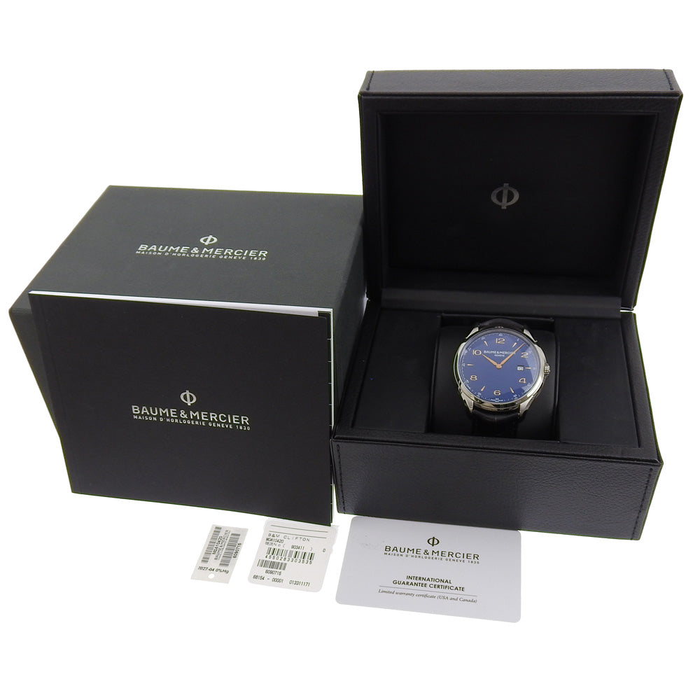 Baume & Mercier Watches Quartz M0A10420 Stainless Steel blue Clifton mens Used Authentic