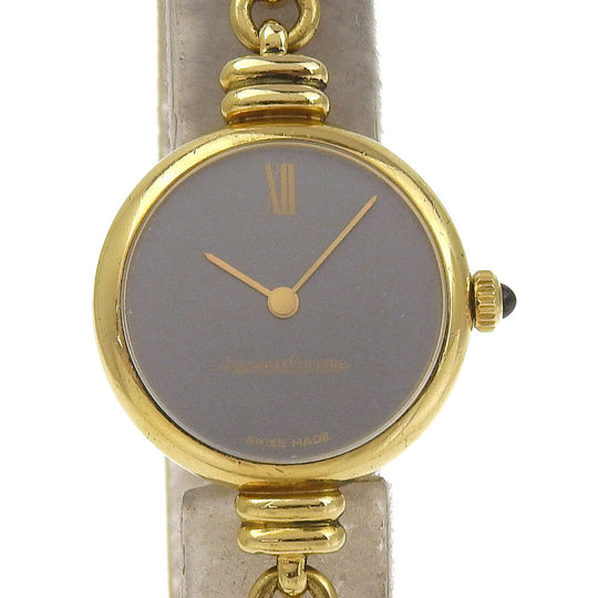 JAEGER-LECOULTRE Watches Hand Winding Plated Gold, embossed leather gray cal.895 gray dial Women Used Authentic