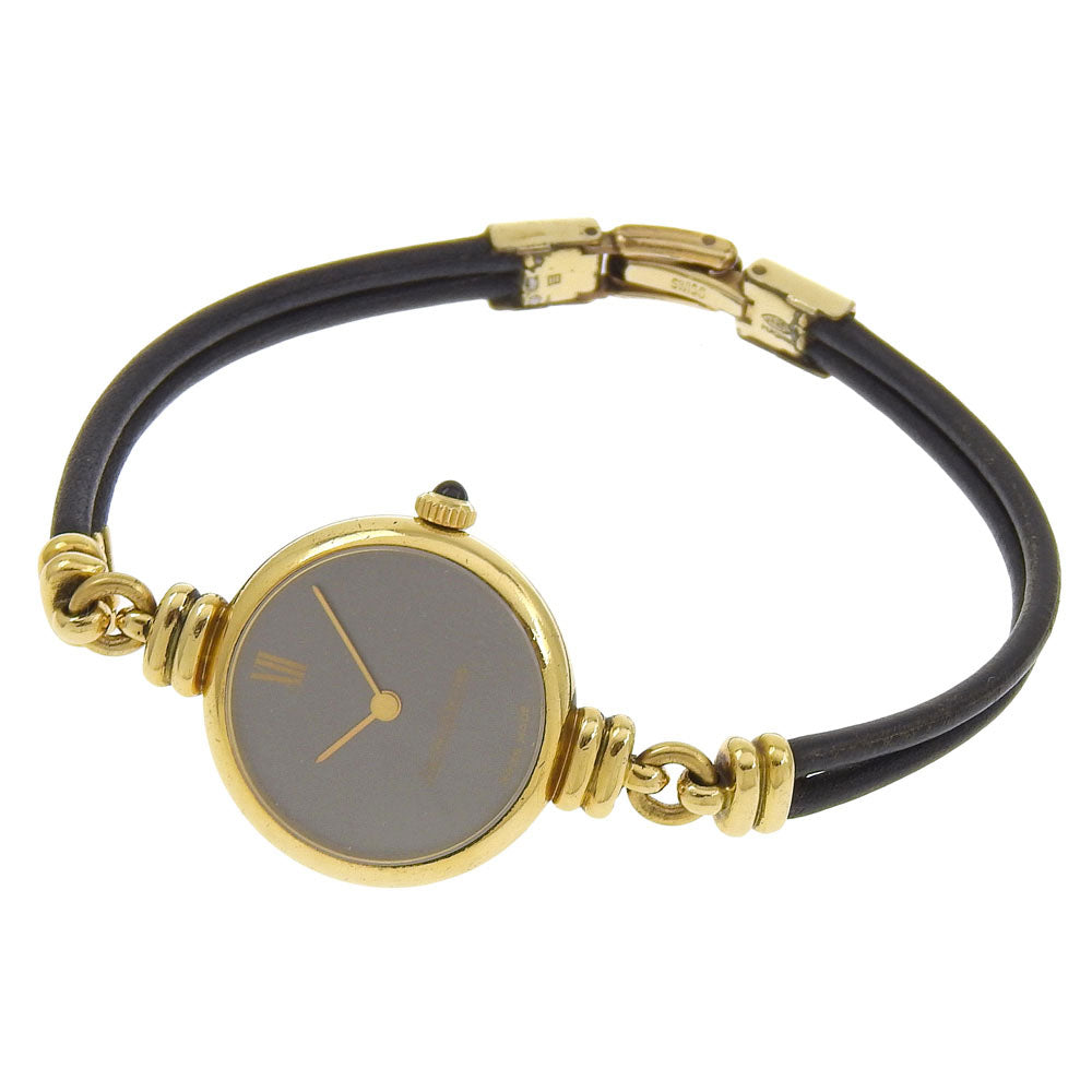 JAEGER-LECOULTRE Watches Hand Winding Plated Gold, embossed leather gray cal.895 gray dial Women Used Authentic