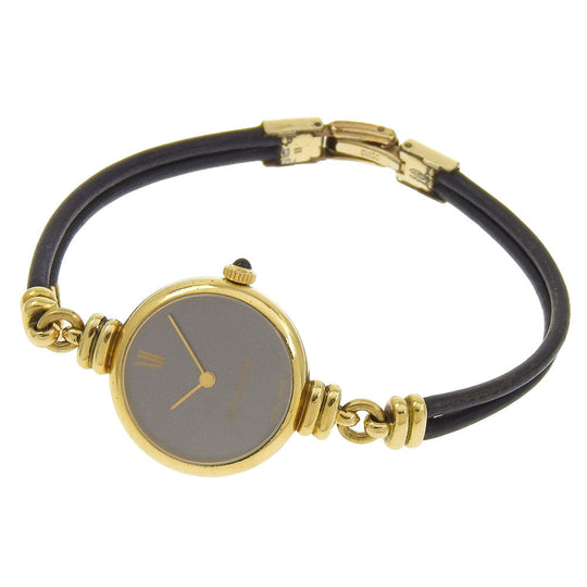 JAEGER-LECOULTRE Watches Hand Winding Plated Gold, embossed leather gray cal.895 gray dial Women Used Authentic