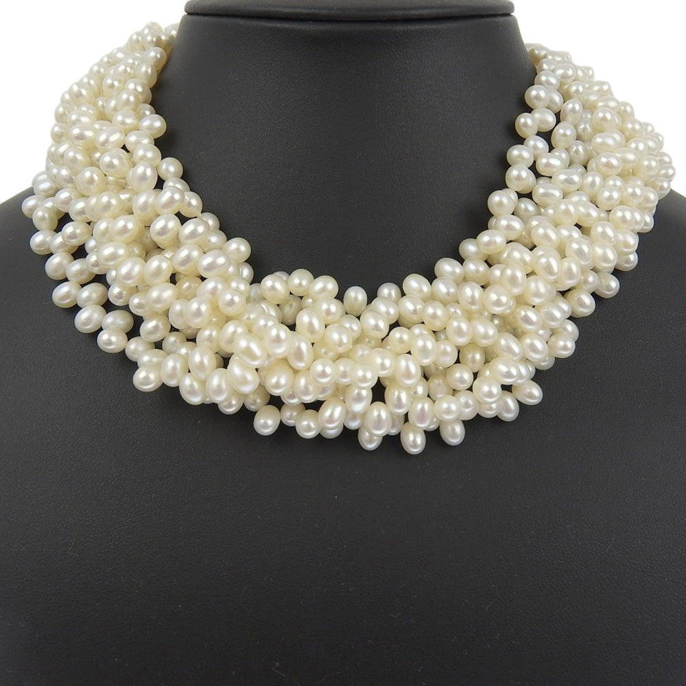 TIFFANY&Co. Necklace Silver925, pearl Silver Freshwater pearl Paloma Picasso Torsade 8 Row Women Used Authentic