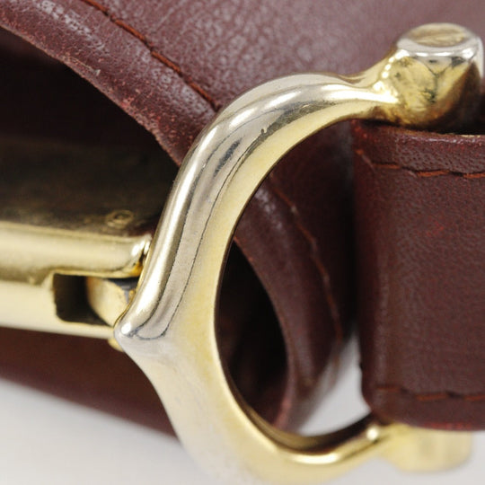 CARTIER Shoulder Bag Calfskin Bordeaux Must Line Women Used Authentic