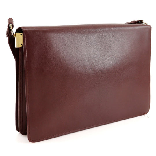 CARTIER Shoulder Bag Calfskin Bordeaux Must Line Women Used Authentic
