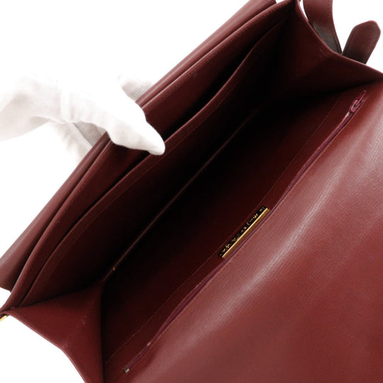 CARTIER Shoulder Bag Calfskin Bordeaux Must Line Women Used Authentic