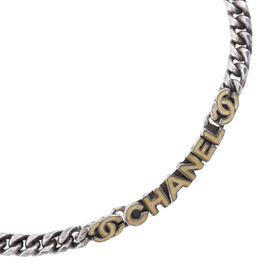 CHANEL Necklace metallic Silver logo COCO Mark Women Used Authentic