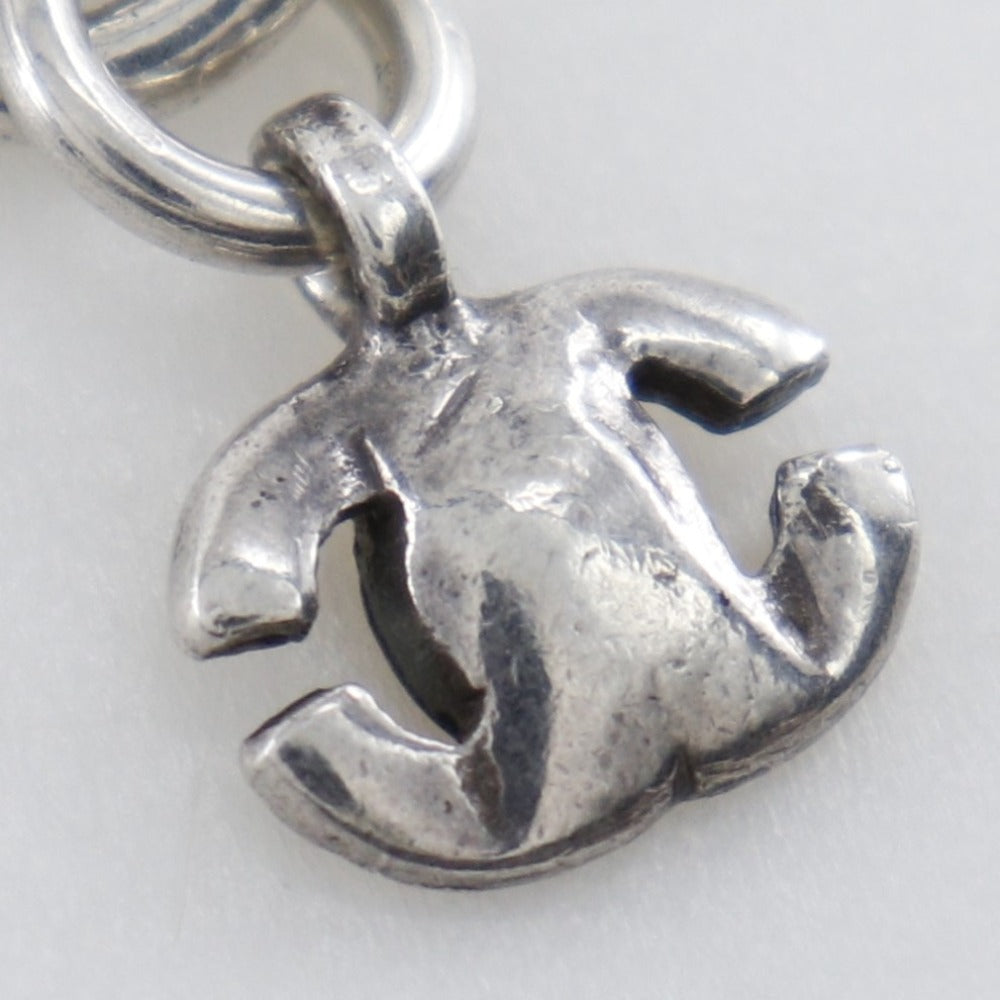 CHANEL Necklace metallic Silver logo COCO Mark Women Used Authentic