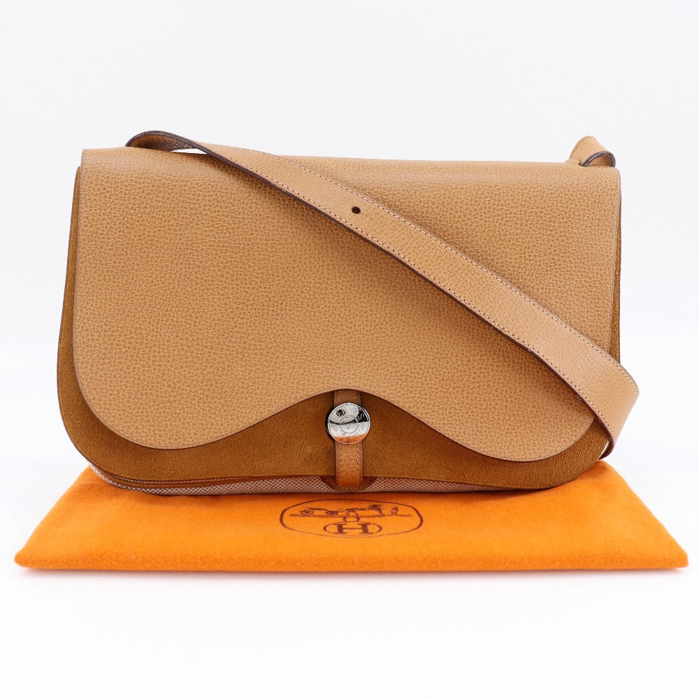 HERMES Shoulder Bag Toile H, Vache Lige Brown Sac Colorado MM Women Used Authentic