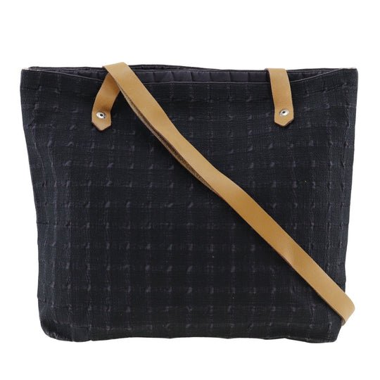 HERMES Shoulder Bag canvas black Amedaba Cava de Poche Women Used Authentic