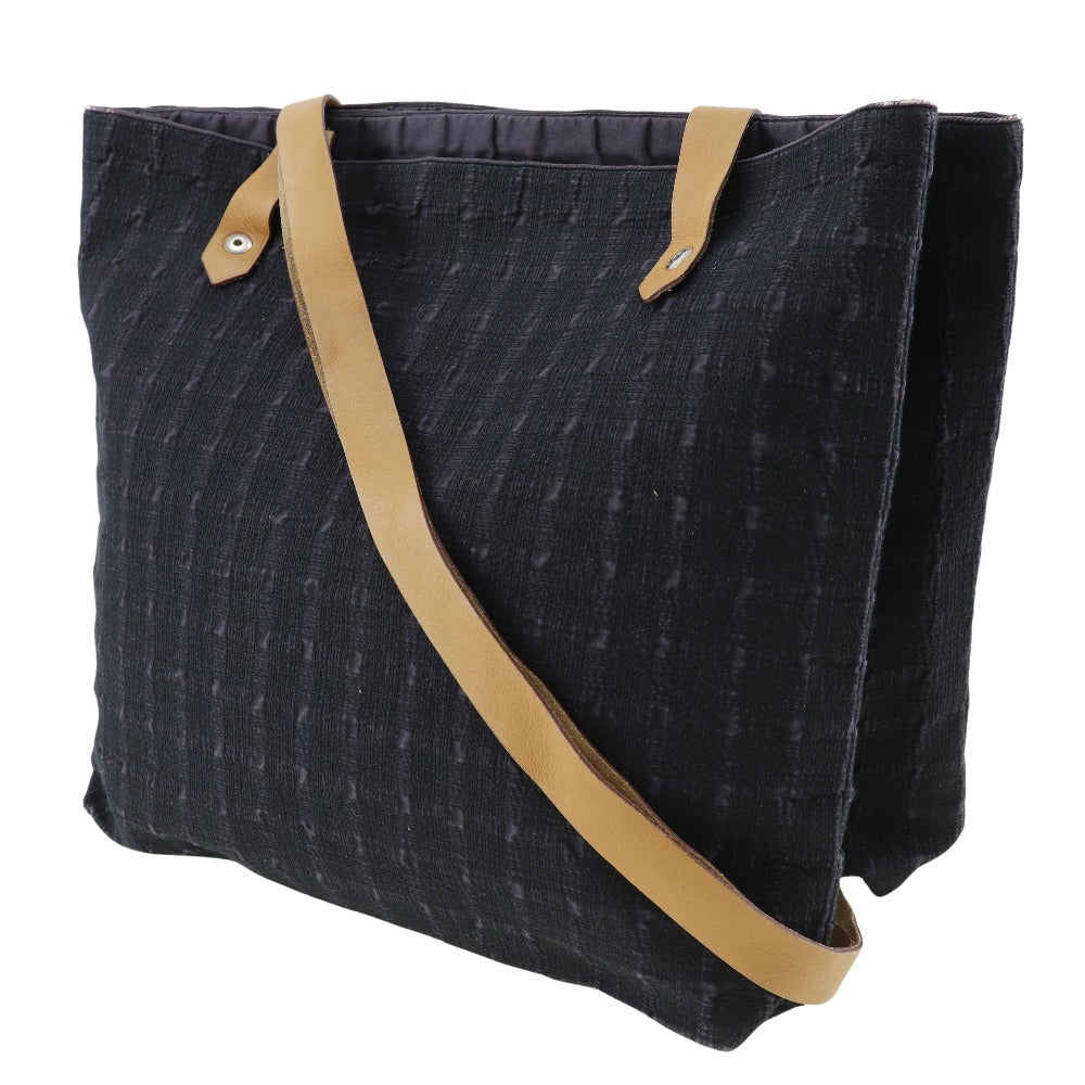 HERMES Shoulder Bag canvas black Amedaba Cava de Poche Women Used Authentic
