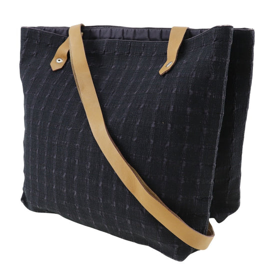HERMES Shoulder Bag canvas black Amedaba Cava de Poche Women Used Authentic