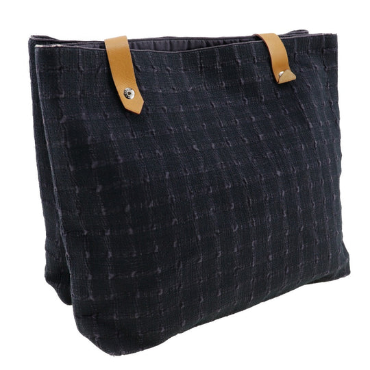 HERMES Shoulder Bag canvas black Amedaba Cava de Poche Women Used Authentic
