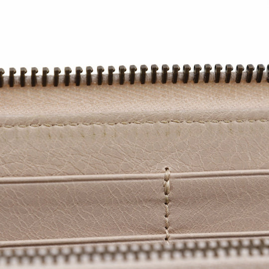 BALENCIAGA Long Wallet Purse 253036 Calfskin Beige pink Classic Continental Women Used Authentic