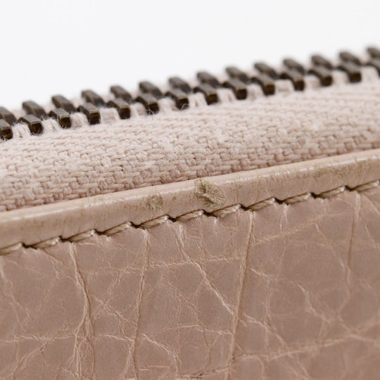 BALENCIAGA Long Wallet Purse 253036 Calfskin Beige pink Classic Continental Women Used Authentic