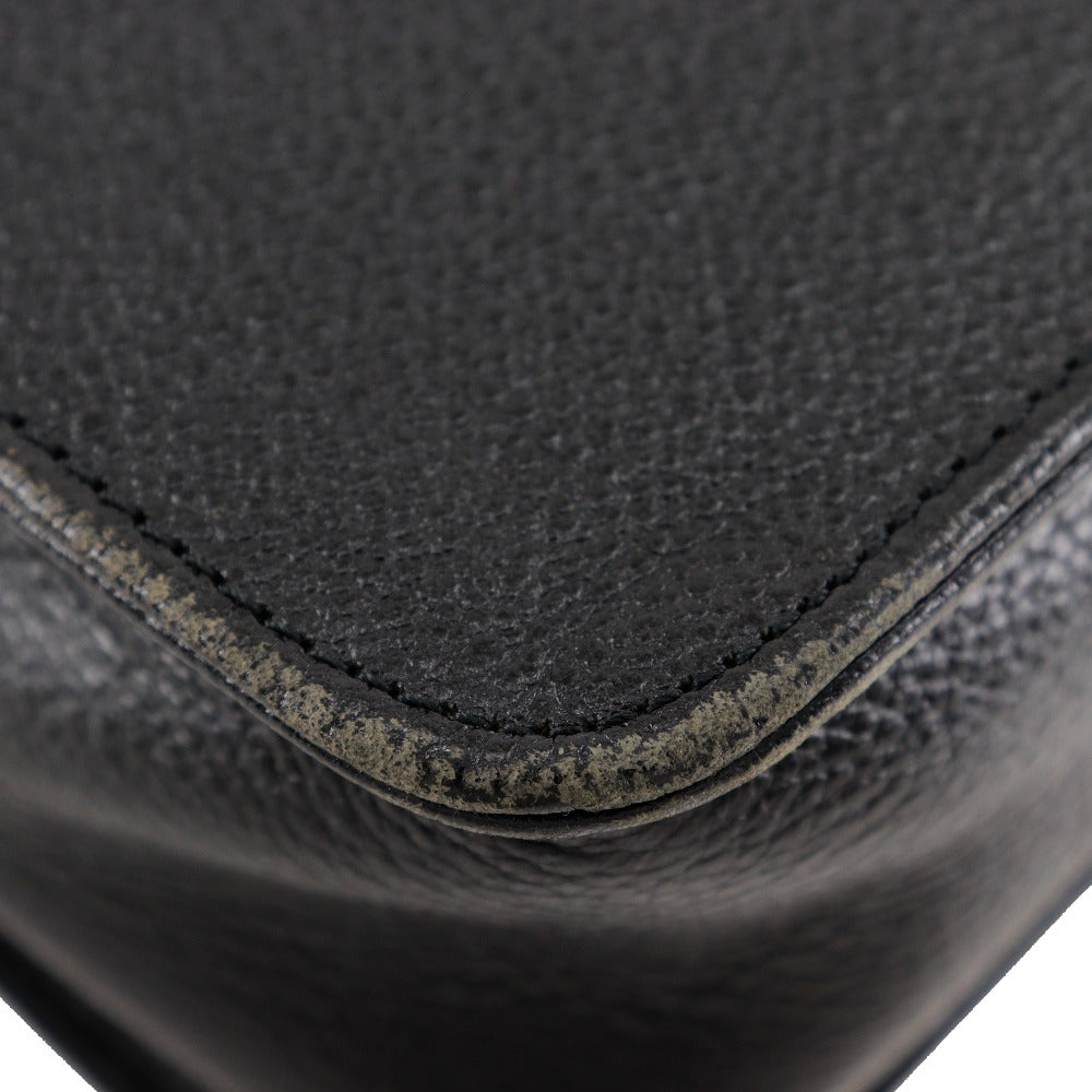 YVES SAINT LAURENT Shoulder Bag Calfskin black Ystitch Women Used Authentic