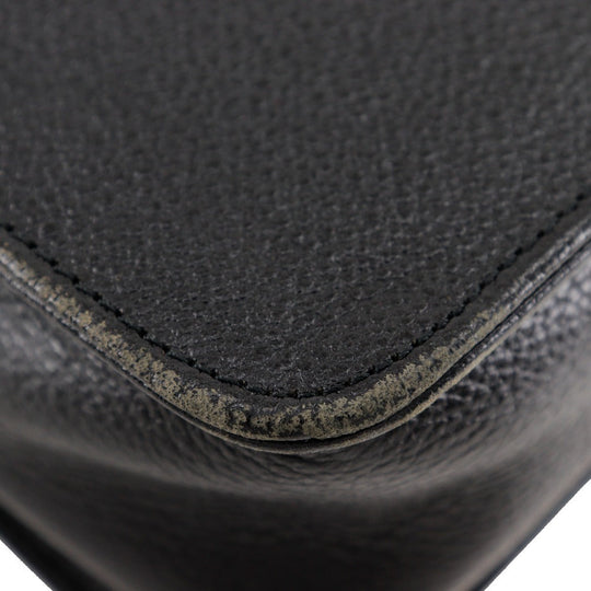 YVES SAINT LAURENT Shoulder Bag Calfskin black Ystitch Women Used Authentic