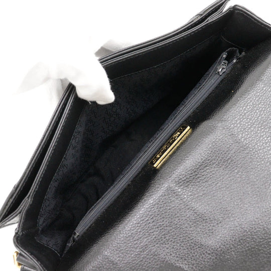 YVES SAINT LAURENT Shoulder Bag Calfskin black Ystitch Women Used Authentic