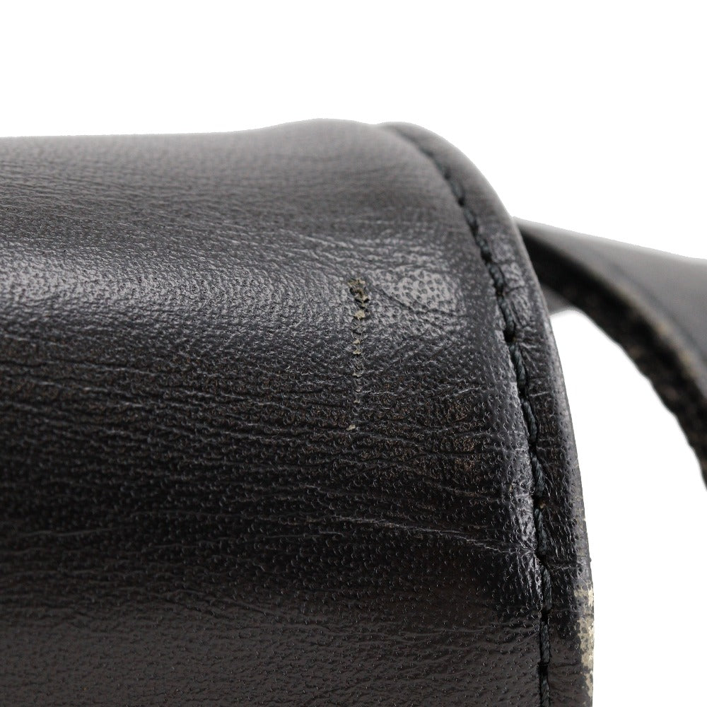 YVES SAINT LAURENT Shoulder Bag Calfskin black Ystitch Women Used Authentic