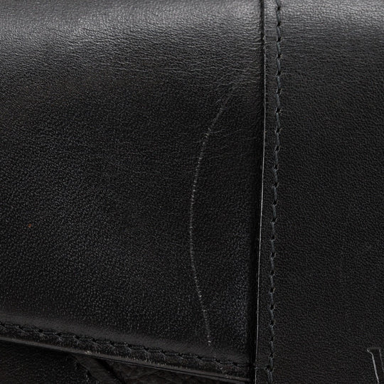 YVES SAINT LAURENT Shoulder Bag Calfskin black Ystitch Women Used Authentic