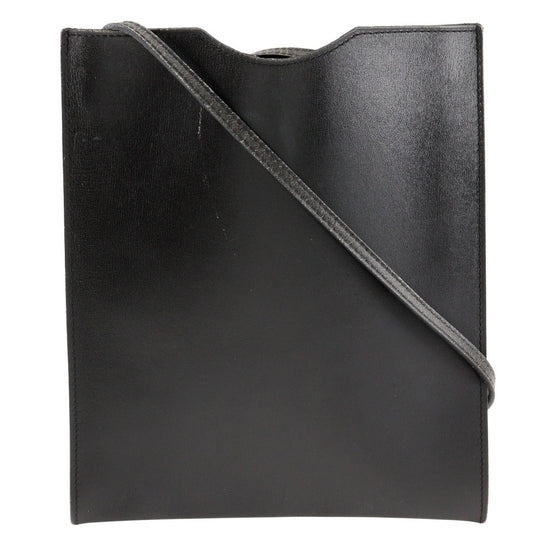 HERMES Shoulder Bag Calfskin black Pochette Omenitu unisex(Unisex) Used Authentic