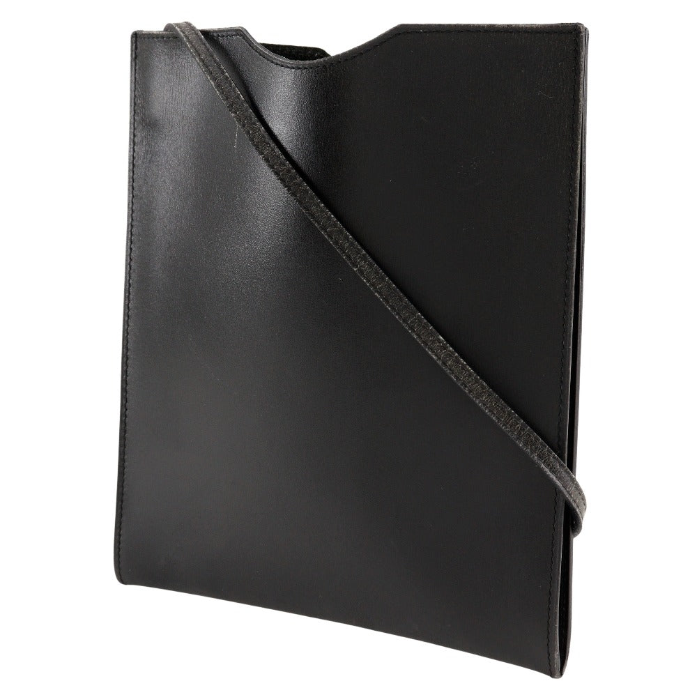 HERMES Shoulder Bag Calfskin black Pochette Omenitu unisex(Unisex) Used Authentic