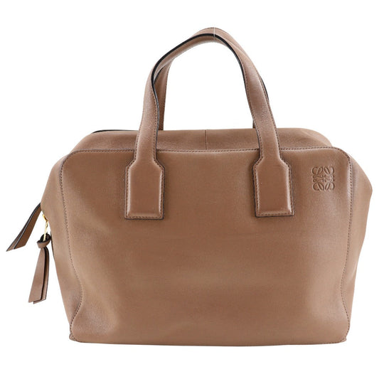 LOEWE Boston Duffel bag Calfskin Brown goya weekender Women Used Authentic