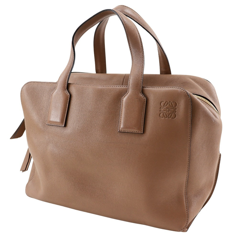 LOEWE Boston Duffel bag Calfskin Brown goya weekender Women Used Authentic