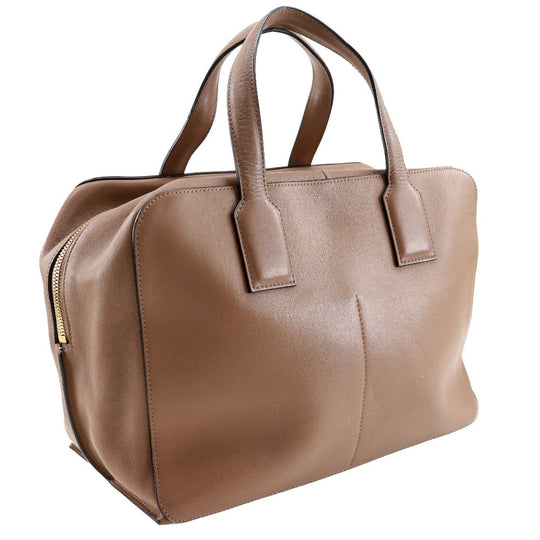 LOEWE Boston Duffel bag Calfskin Brown goya weekender Women Used Authentic