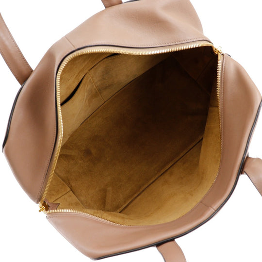 LOEWE Boston Duffel bag Calfskin Brown goya weekender Women Used Authentic