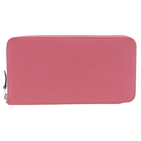 HERMES Long Wallet Purse Epsom pink Azap Long Silk Inn Women Used Authentic