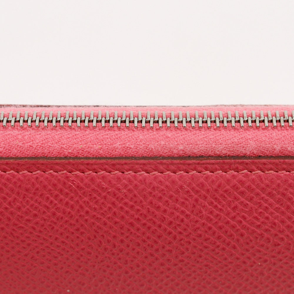 HERMES Long Wallet Purse Epsom pink Azap Long Silk Inn Women Used Authentic