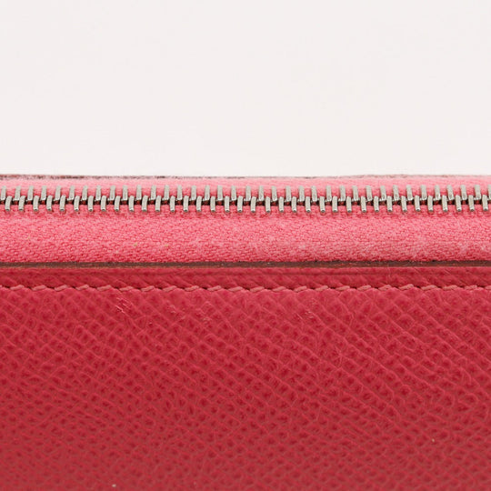 HERMES Long Wallet Purse Epsom pink Azap Long Silk Inn Women Used Authentic