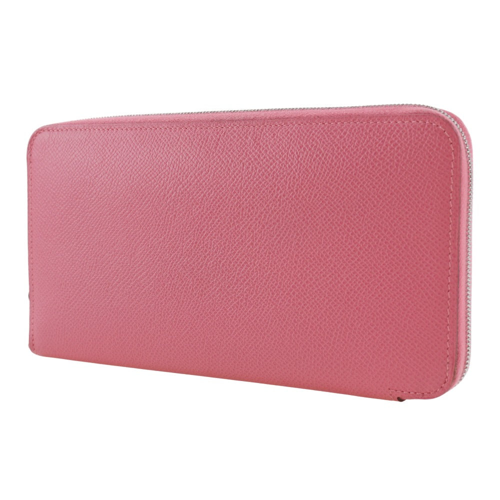 HERMES Long Wallet Purse Epsom pink Azap Long Silk Inn Women Used Authentic