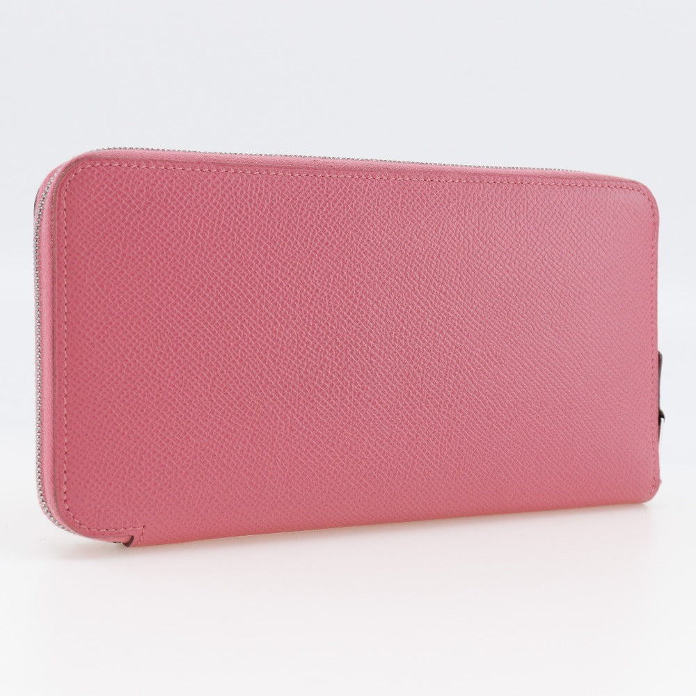 HERMES Long Wallet Purse Epsom pink Azap Long Silk Inn Women Used Authentic