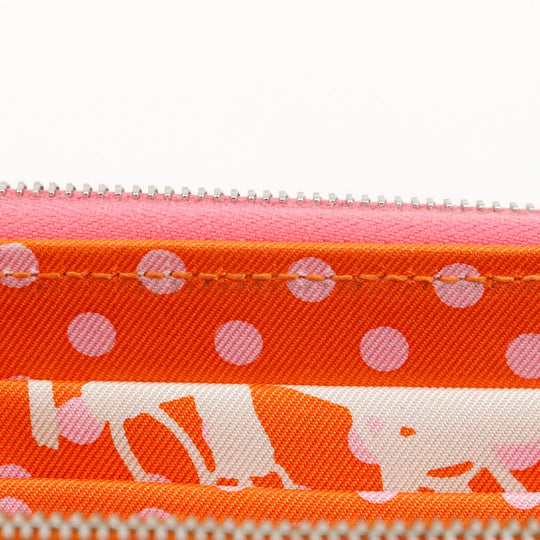 HERMES Long Wallet Purse Epsom pink Azap Long Silk Inn Women Used Authentic