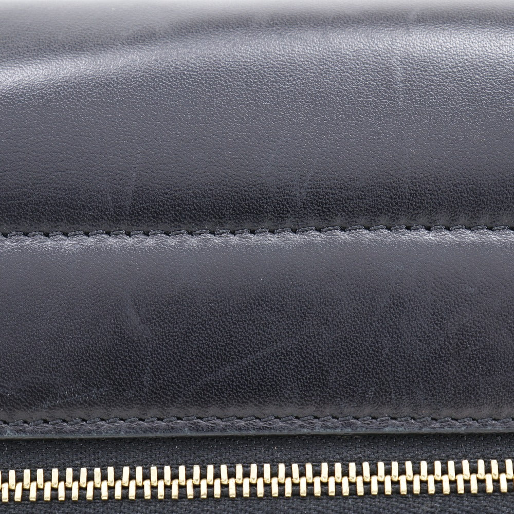 CELINE Handbag Felt, Calfskin Black / grey Trapeze Women Used Authentic