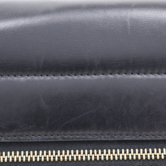 CELINE Handbag Felt, Calfskin Black / grey Trapeze Women Used Authentic