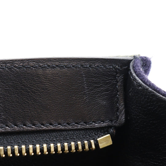 CELINE Handbag Felt, Calfskin Black / grey Trapeze Women Used Authentic