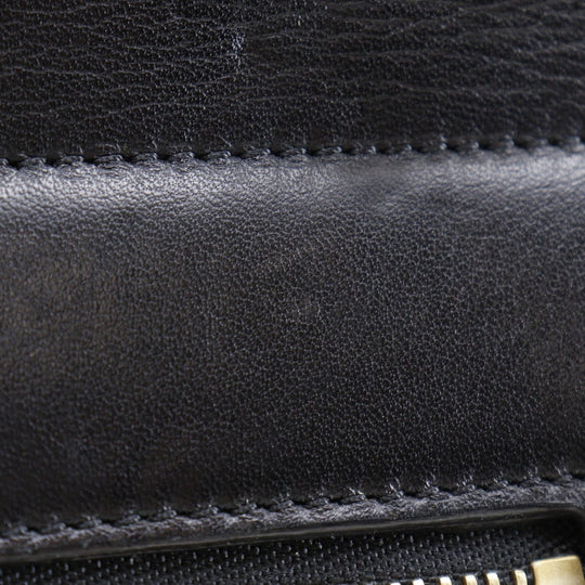 CELINE Handbag Felt, Calfskin Black / grey Trapeze Women Used Authentic