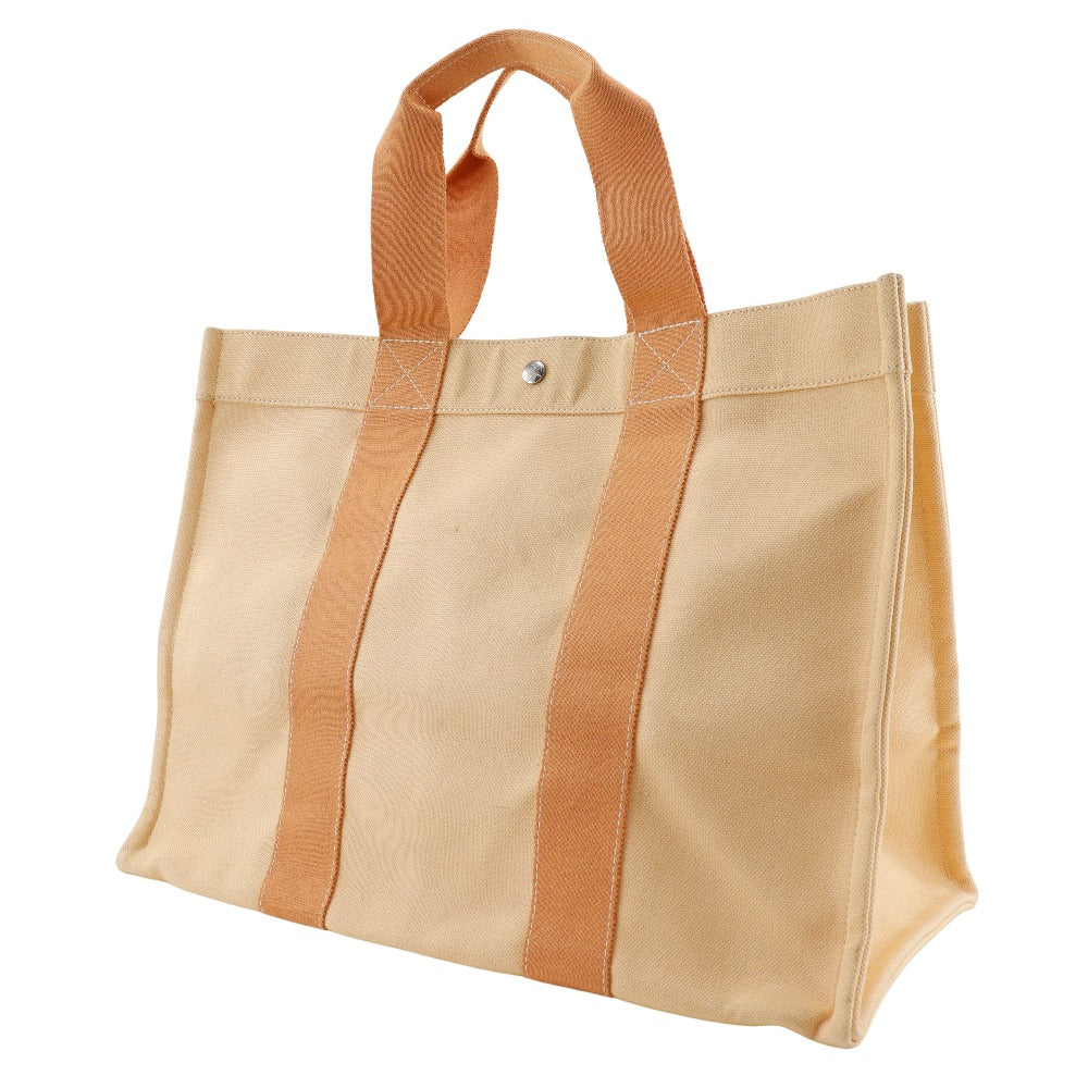 HERMES Tote Bag canvas Orange Bora Bora GM Women Used Authentic