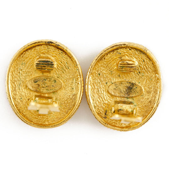 CHANEL Earring Plated Gold gold vintage COCO Mark Angel Women Used Authentic