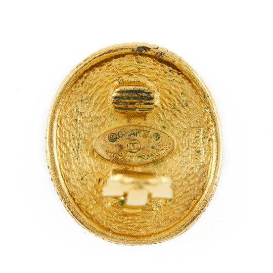 CHANEL Earring Plated Gold gold vintage COCO Mark Angel Women Used Authentic