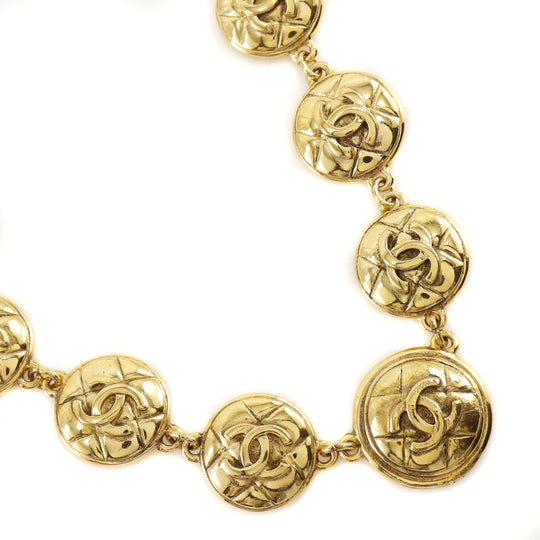 CHANEL Necklace Plated Gold gold vintage Matrasse COCO Mark Women Used Authentic