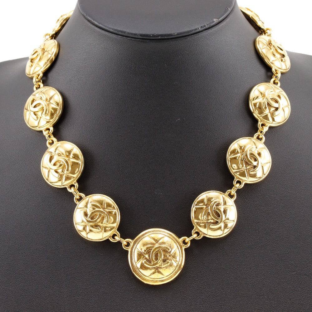 CHANEL Necklace Plated Gold gold vintage Matrasse COCO Mark Women Used Authentic