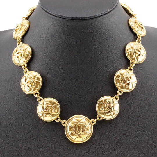 CHANEL Necklace Plated Gold gold vintage Matrasse COCO Mark Women Used Authentic