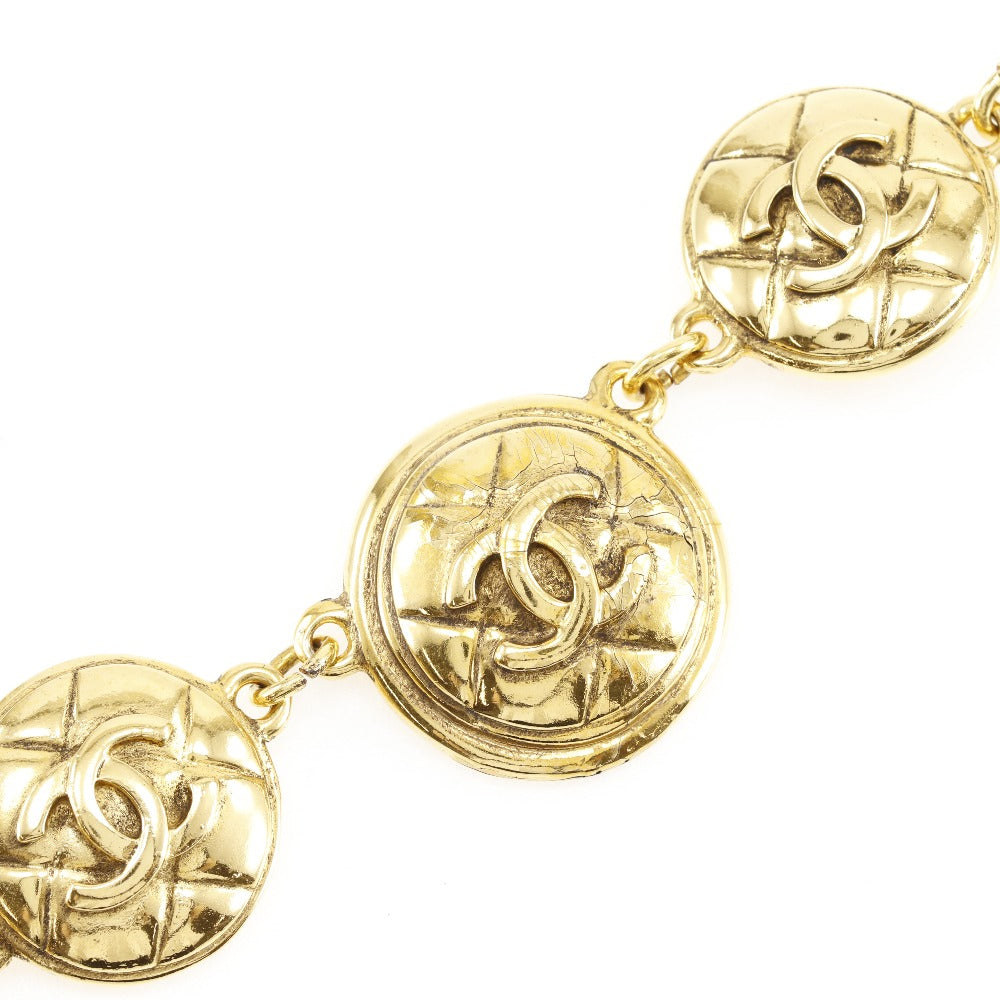 CHANEL Necklace Plated Gold gold vintage Matrasse COCO Mark Women Used Authentic