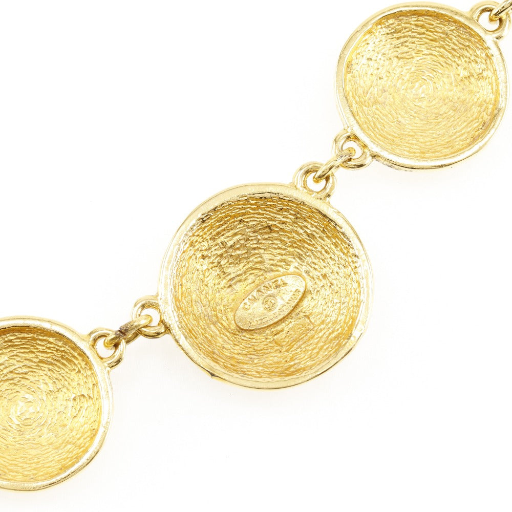 CHANEL Necklace Plated Gold gold vintage Matrasse COCO Mark Women Used Authentic