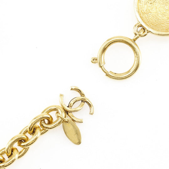 CHANEL Necklace Plated Gold gold vintage Matrasse COCO Mark Women Used Authentic