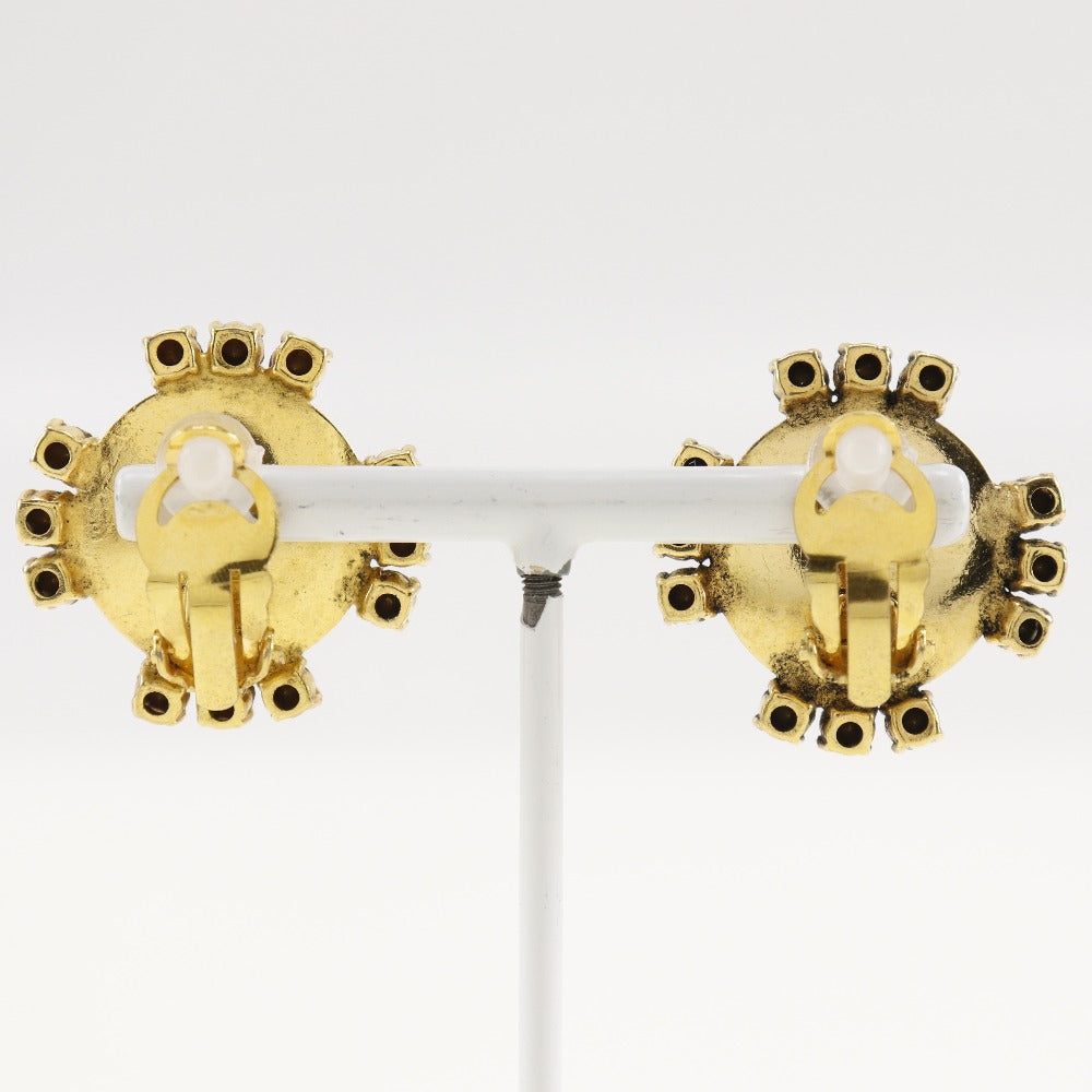 CHANEL Earring Plated Gold, Faux Pearl, Rhinestone gold vintage Women Used Authentic
